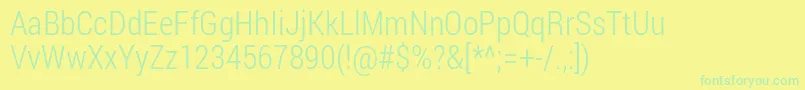 Police RobotoCondensedLight – polices vertes sur fond jaune