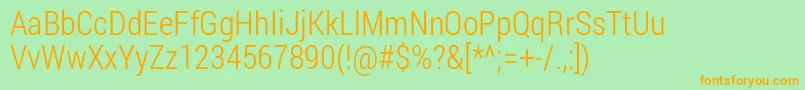 RobotoCondensedLight Font – Orange Fonts on Green Background