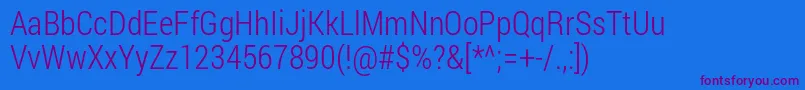 RobotoCondensedLight Font – Purple Fonts on Blue Background