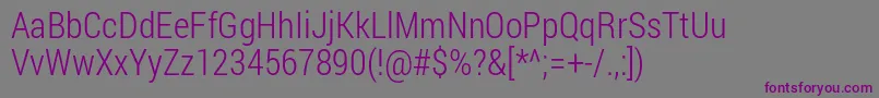 RobotoCondensedLight Font – Purple Fonts on Gray Background