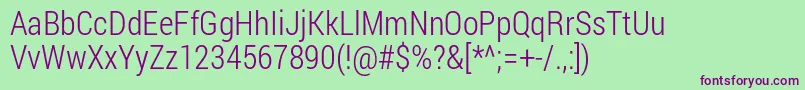 フォントRobotoCondensedLight – 緑の背景に紫のフォント