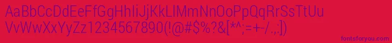 RobotoCondensedLight Font – Purple Fonts on Red Background