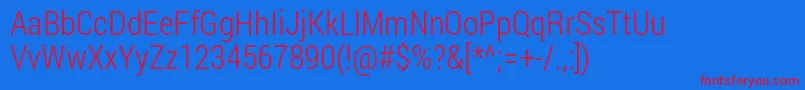 RobotoCondensedLight Font – Red Fonts on Blue Background