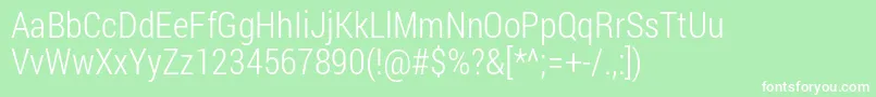 RobotoCondensedLight Font – White Fonts on Green Background