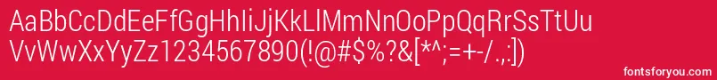 RobotoCondensedLight Font – White Fonts on Red Background