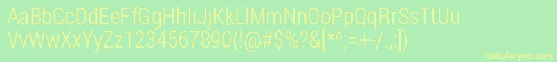 RobotoCondensedLight Font – Yellow Fonts on Green Background