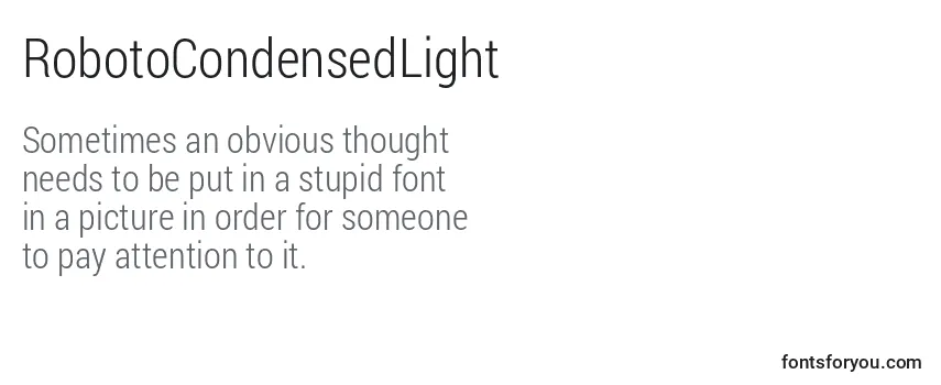Review of the RobotoCondensedLight Font