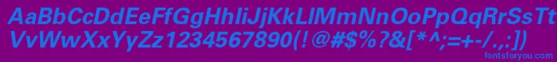 UniversLt65BoldOblique Font – Blue Fonts on Purple Background