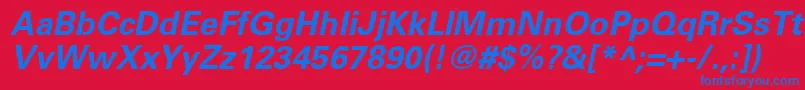 UniversLt65BoldOblique Font – Blue Fonts on Red Background