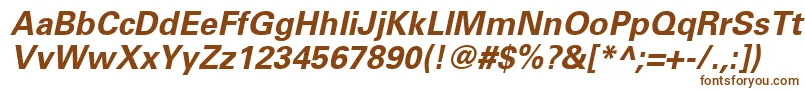 UniversLt65BoldOblique-fontti – ruskeat fontit valkoisella taustalla