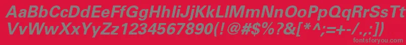 UniversLt65BoldOblique Font – Gray Fonts on Red Background