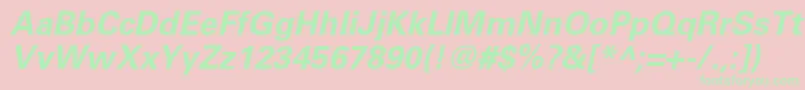 UniversLt65BoldOblique Font – Green Fonts on Pink Background