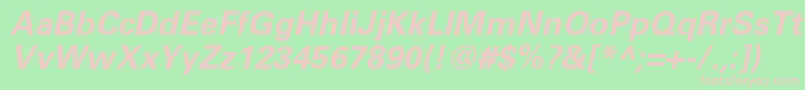 UniversLt65BoldOblique Font – Pink Fonts on Green Background