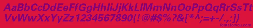 フォントUniversLt65BoldOblique – 赤い背景に紫のフォント