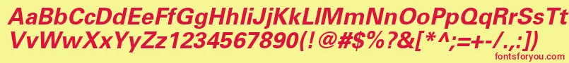 UniversLt65BoldOblique Font – Red Fonts on Yellow Background