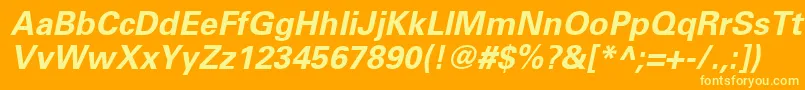 UniversLt65BoldOblique Font – Yellow Fonts on Orange Background