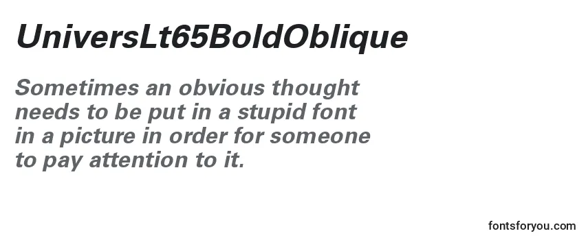 Review of the UniversLt65BoldOblique Font