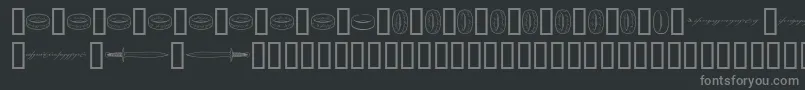 Theonering-fontti – harmaat kirjasimet mustalla taustalla