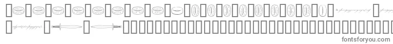 Theonering-fontti – harmaat kirjasimet valkoisella taustalla