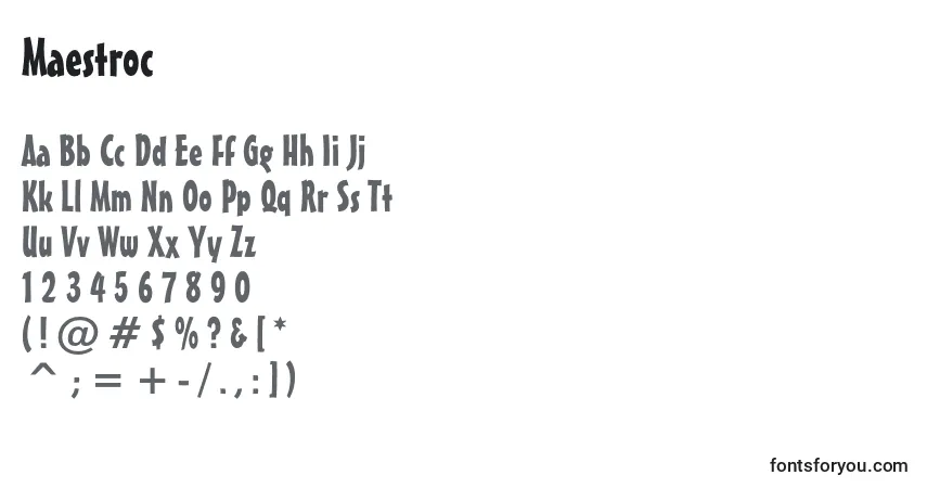 A fonte Maestroc – alfabeto, números, caracteres especiais