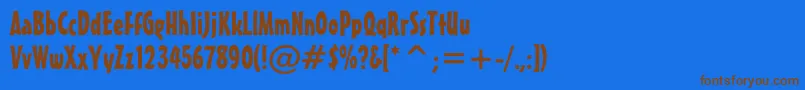 Maestroc-Schriftart – Braune Schriften auf blauem Hintergrund