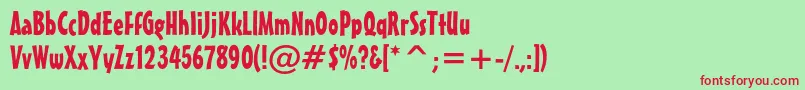 Maestroc Font – Red Fonts on Green Background
