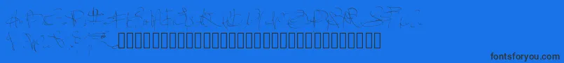 Шрифт Pwsignaturefont – чёрные шрифты на синем фоне