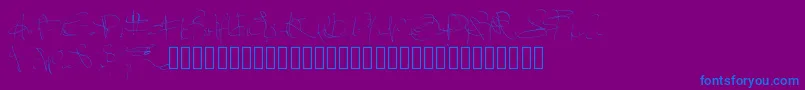 Pwsignaturefont-fontti – siniset fontit violetilla taustalla