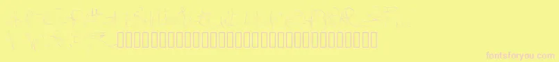 Pwsignaturefont-fontti – vaaleanpunaiset fontit keltaisella taustalla