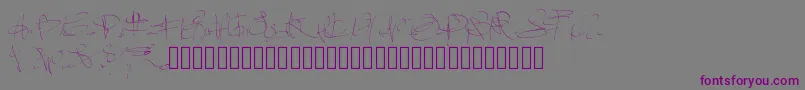 フォントPwsignaturefont – 紫色のフォント、灰色の背景
