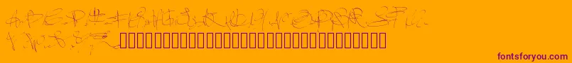 Шрифт Pwsignaturefont – фиолетовые шрифты на оранжевом фоне