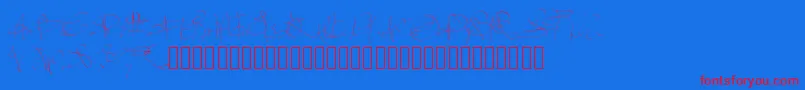 Czcionka Pwsignaturefont – czerwone czcionki na niebieskim tle