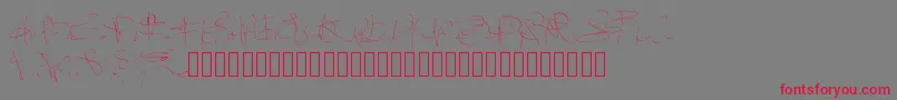 フォントPwsignaturefont – 赤い文字の灰色の背景