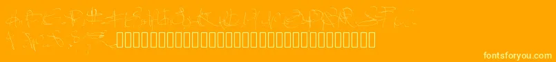 Pwsignaturefont Font – Yellow Fonts on Orange Background