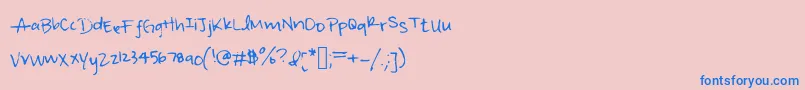 Irisisweird Font – Blue Fonts on Pink Background