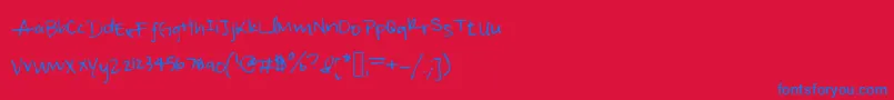 Irisisweird Font – Blue Fonts on Red Background
