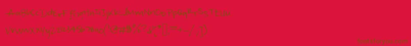 Irisisweird Font – Brown Fonts on Red Background