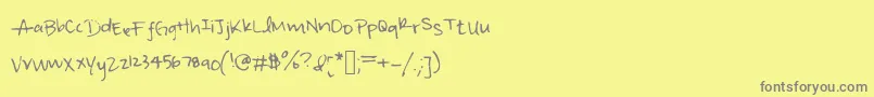 Irisisweird Font – Gray Fonts on Yellow Background