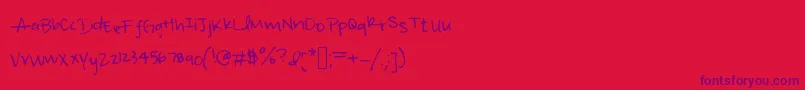 Irisisweird-Schriftart – Violette Schriften auf rotem Hintergrund
