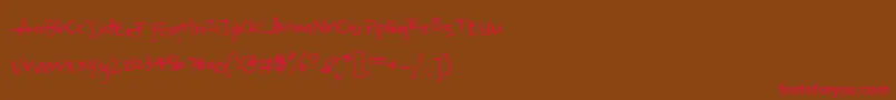 Irisisweird Font – Red Fonts on Brown Background