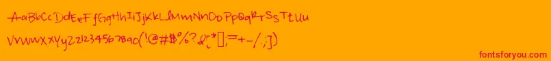 Irisisweird Font – Red Fonts on Orange Background