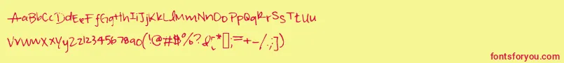 Irisisweird Font – Red Fonts on Yellow Background