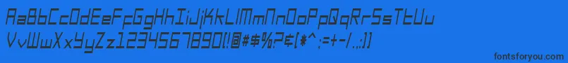 SfSquareHeadCondItalic Font – Black Fonts on Blue Background