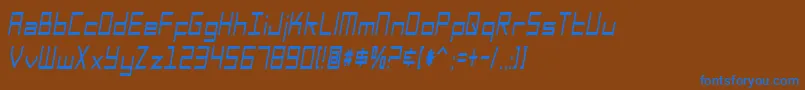 SfSquareHeadCondItalic Font – Blue Fonts on Brown Background