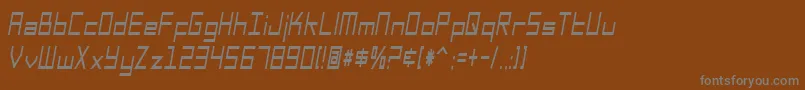 フォントSfSquareHeadCondItalic – 茶色の背景に灰色の文字