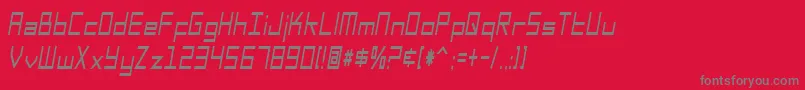 SfSquareHeadCondItalic Font – Gray Fonts on Red Background