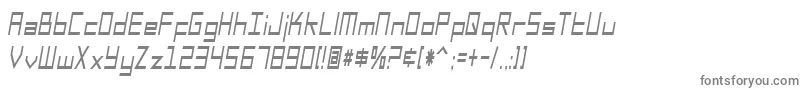 フォントSfSquareHeadCondItalic – 白い背景に灰色の文字