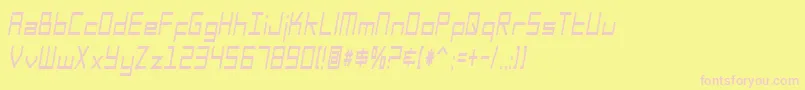 SfSquareHeadCondItalic Font – Pink Fonts on Yellow Background