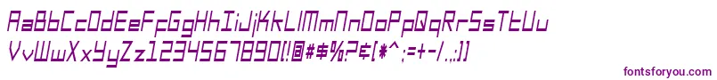 SfSquareHeadCondItalic Font – Purple Fonts on White Background