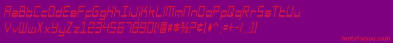 SfSquareHeadCondItalic Font – Red Fonts on Purple Background